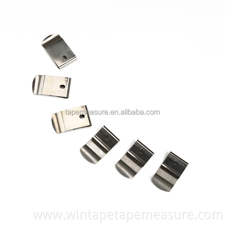Direct Factory Price Silver Tape Measure Clip Customize Metal Spring Clip Logo Print Belt Clip